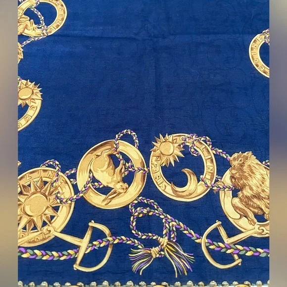 Vintage Celine Paris Navy Silk Scarf BNWT Late 1980s-Early 90s Rare France - Picture 11 of 16